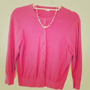J Crew Bright Pink Cardigan